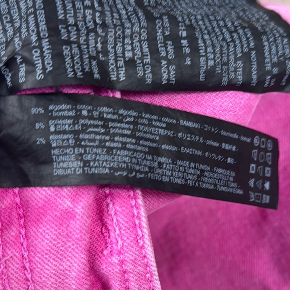 Zara Women's Viral Pink Wide-Leg Jeans Cut Off - Picture 12 of 16